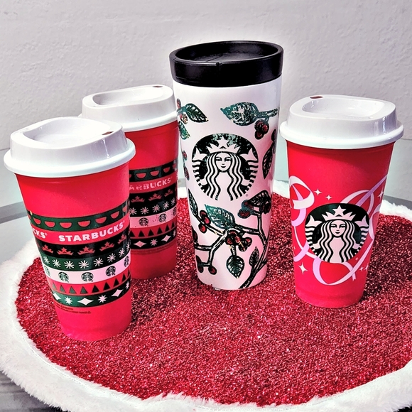 Starbucks 2016 Tumbler Holly Berry Christmas Travel Mug 16oz Stainless Steel, - Picture 2 of 6